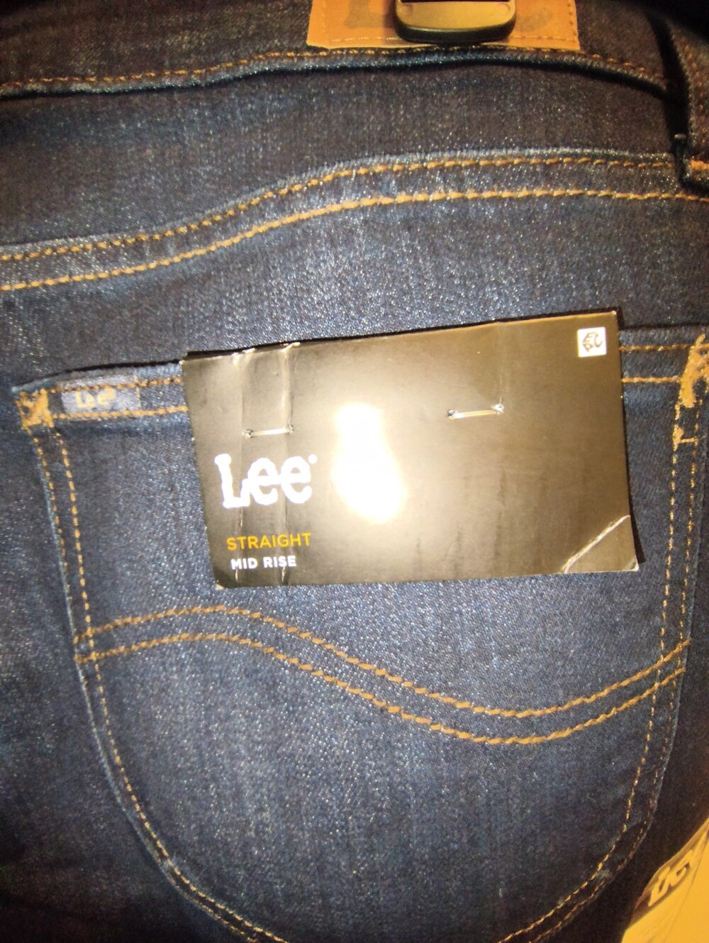 Lee Men’s Straight Jeans - Indigo Blue with Contrast Stitching